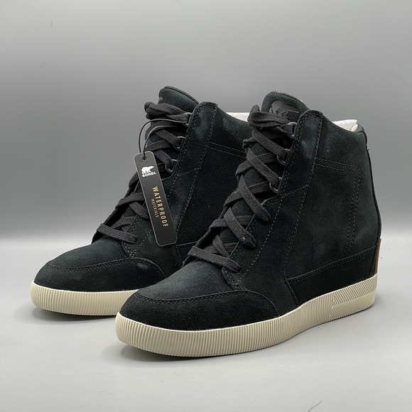 Sorel Shoes - Sorel Women's 10 Boots Hidden Wedge Suede Black Waterproof Out N About